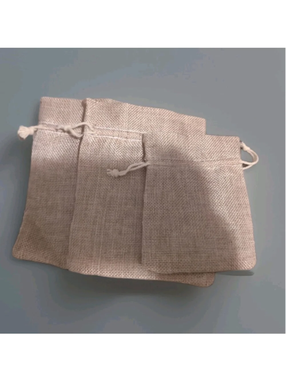 3 PACKS Med /Small Pack BURLAP BAG NATURAL JUTE DRAWSTRING Party Gift Wedding